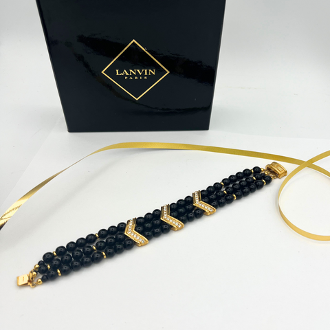 Lanvin Armband Zwarte kralen & Faux Parels