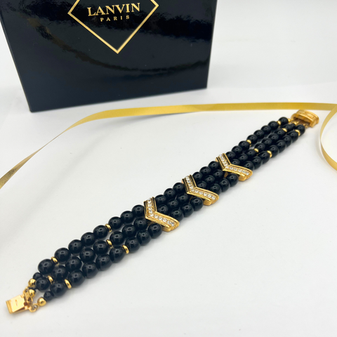 Lanvin Armband Zwarte kralen & Faux Parels