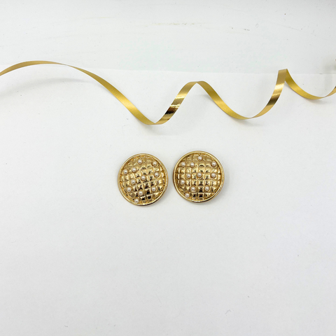 Pierre Balmain Round Clip Earrings