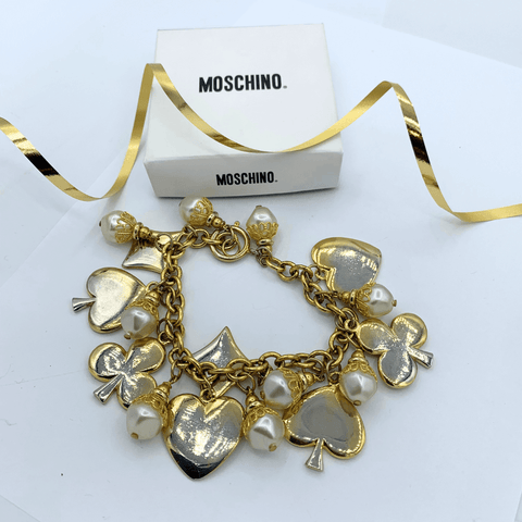 Moschino Faux Pearls Bedel Armband