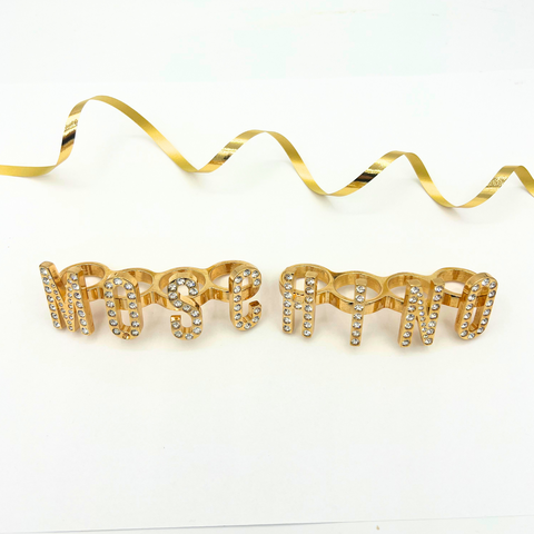 Moschino Logo Knuckle Crystal Ringen Set