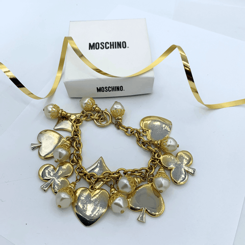 Moschino Faux Pearls Bedel Armband