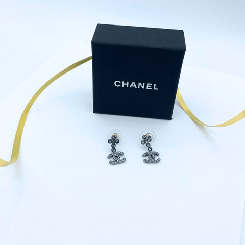 Chanel CC logo kristal oorbellen