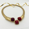 Trifari Necklace Red Stones