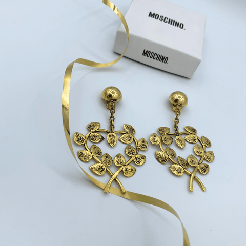 Moschino Bladeren Clip Oorbellen