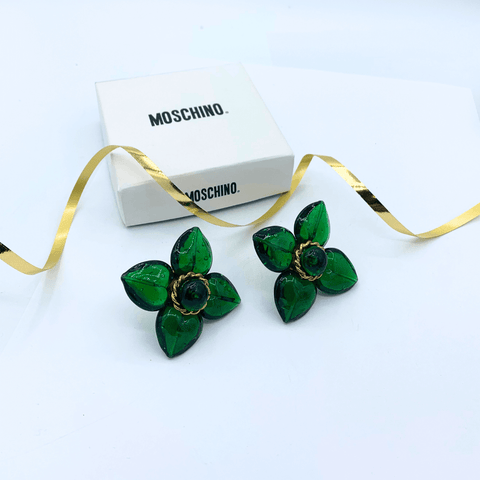 Moschino Flower Clip On Earrings