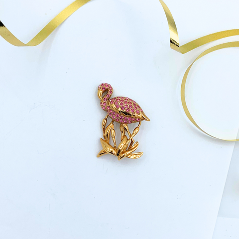 Vintage Carven Flamingo brooch